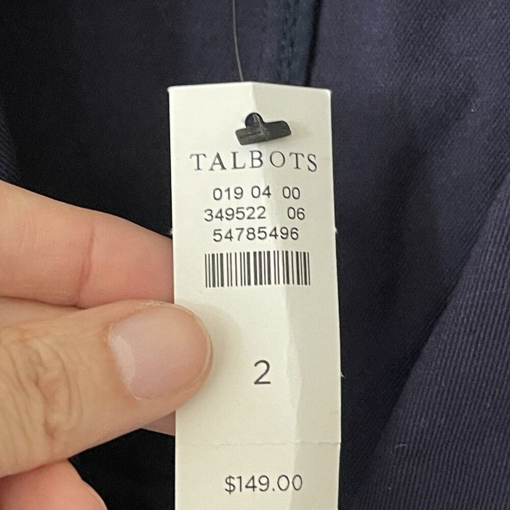 Talbots Blazer Jacket Sz 2 Navy Blue Two Button Flap Pocket Office Siren Work - Picture 11 of 14